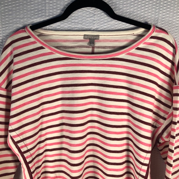 Talbots Tonal Stripe Side Panel Pullover Top LP - Picture 4 of 15
